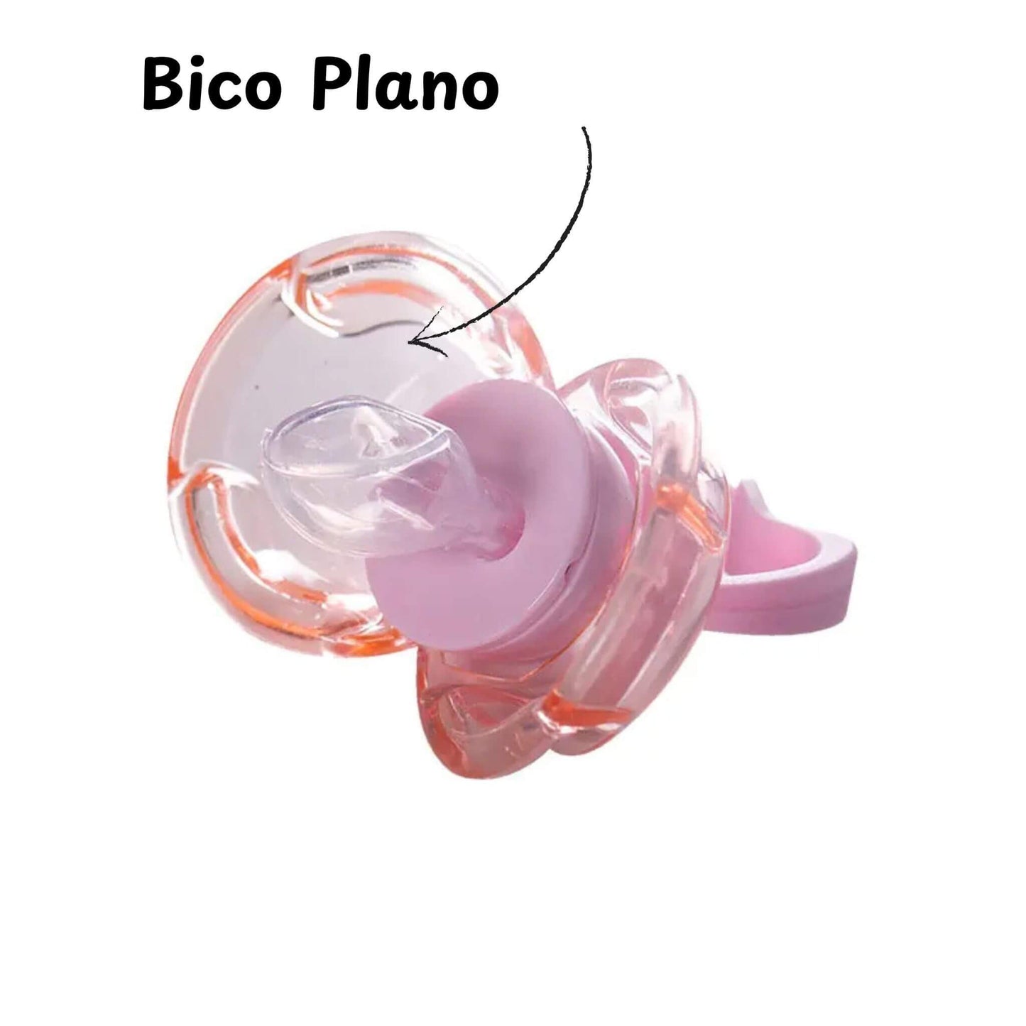 Chupeta Bebê Rosa Bico Plano
