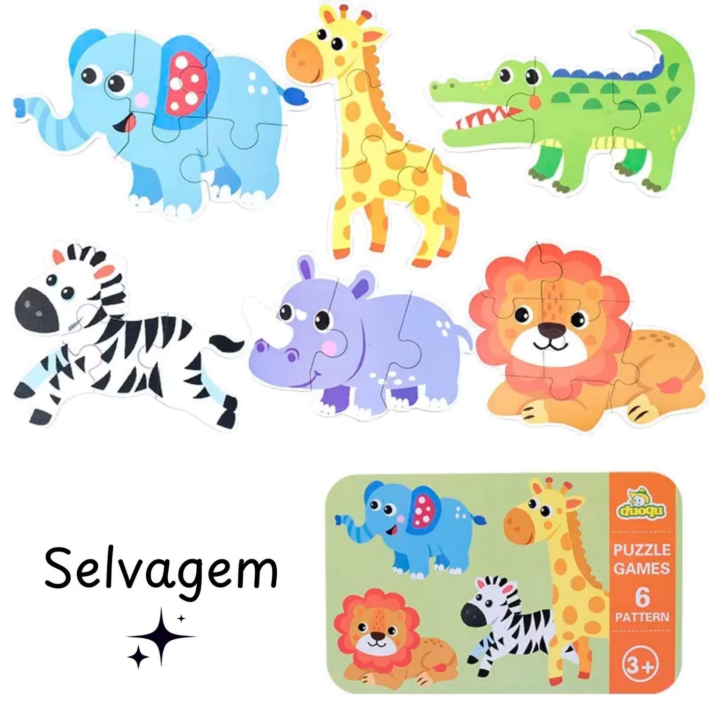 Brinquedo de Madeira | Quebra- Cabeça Selvagem 6
