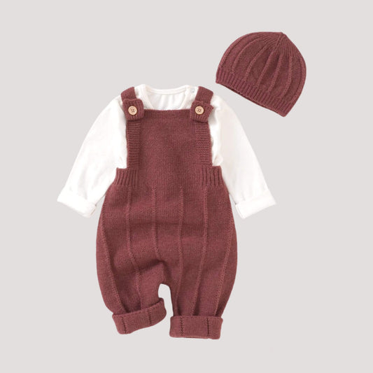 Romper Bebê Modelo Com Touca Vinho 2